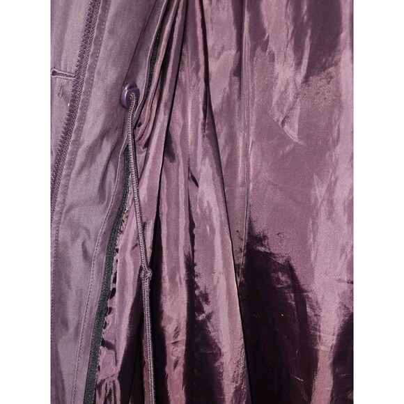 VTG Fleet Street Trench Coat Dk Purple Removable Hood Adjustable Waist Womens 12 - Picture 8 of 11
